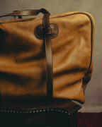 -SPECIAL- “LOEWE” 90’s Anagram embossed wide-opening leather boston bag