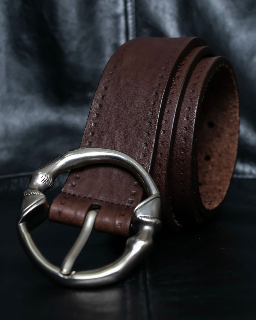 "GUCCI" Horse's foot motif antique style ring belt