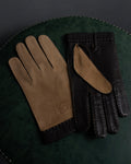 "LOEWE" Logo engraved combination leather gloves