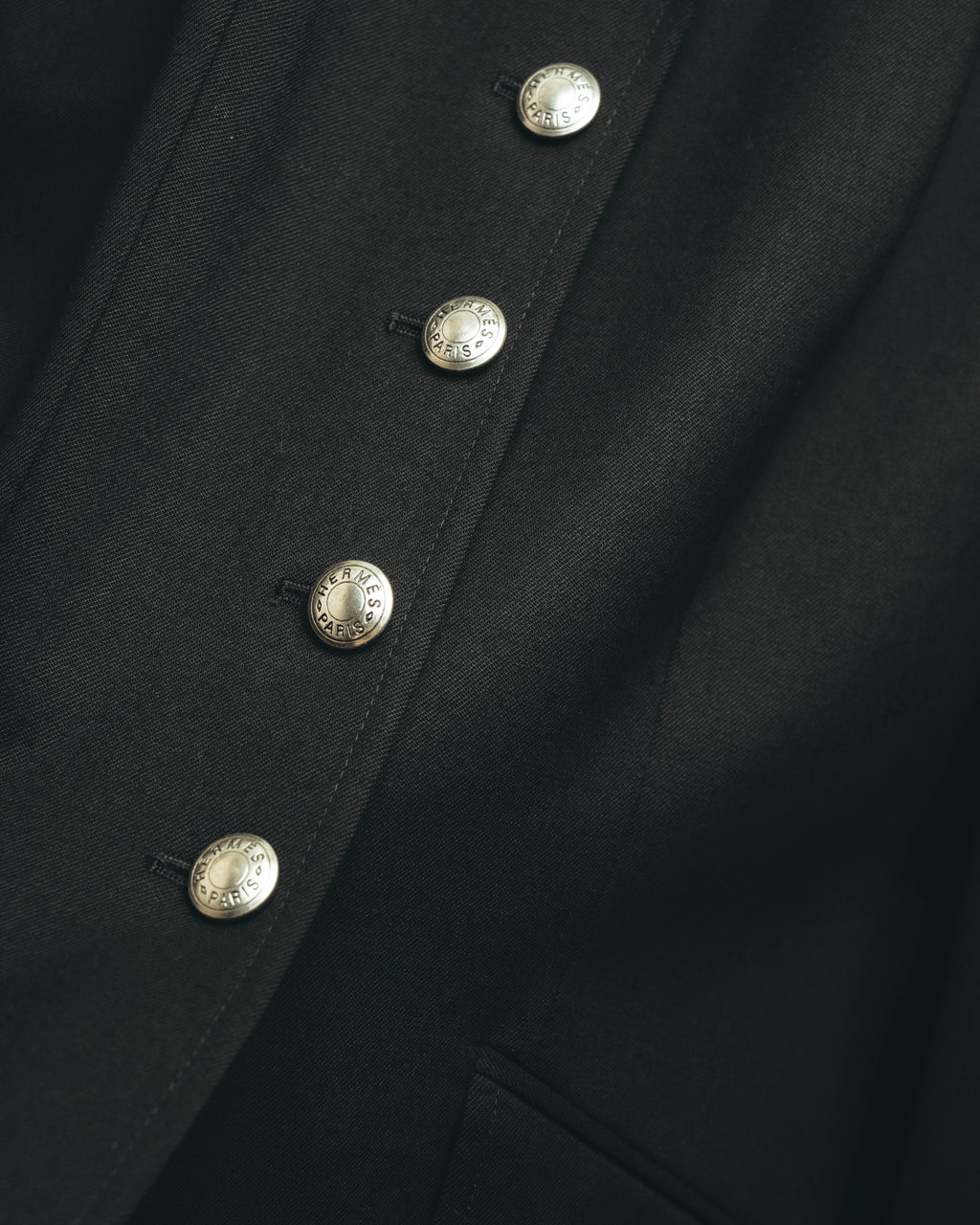 -SPECIAL- “HERMES” 00’s Technical wool equestrian jacket with red lining