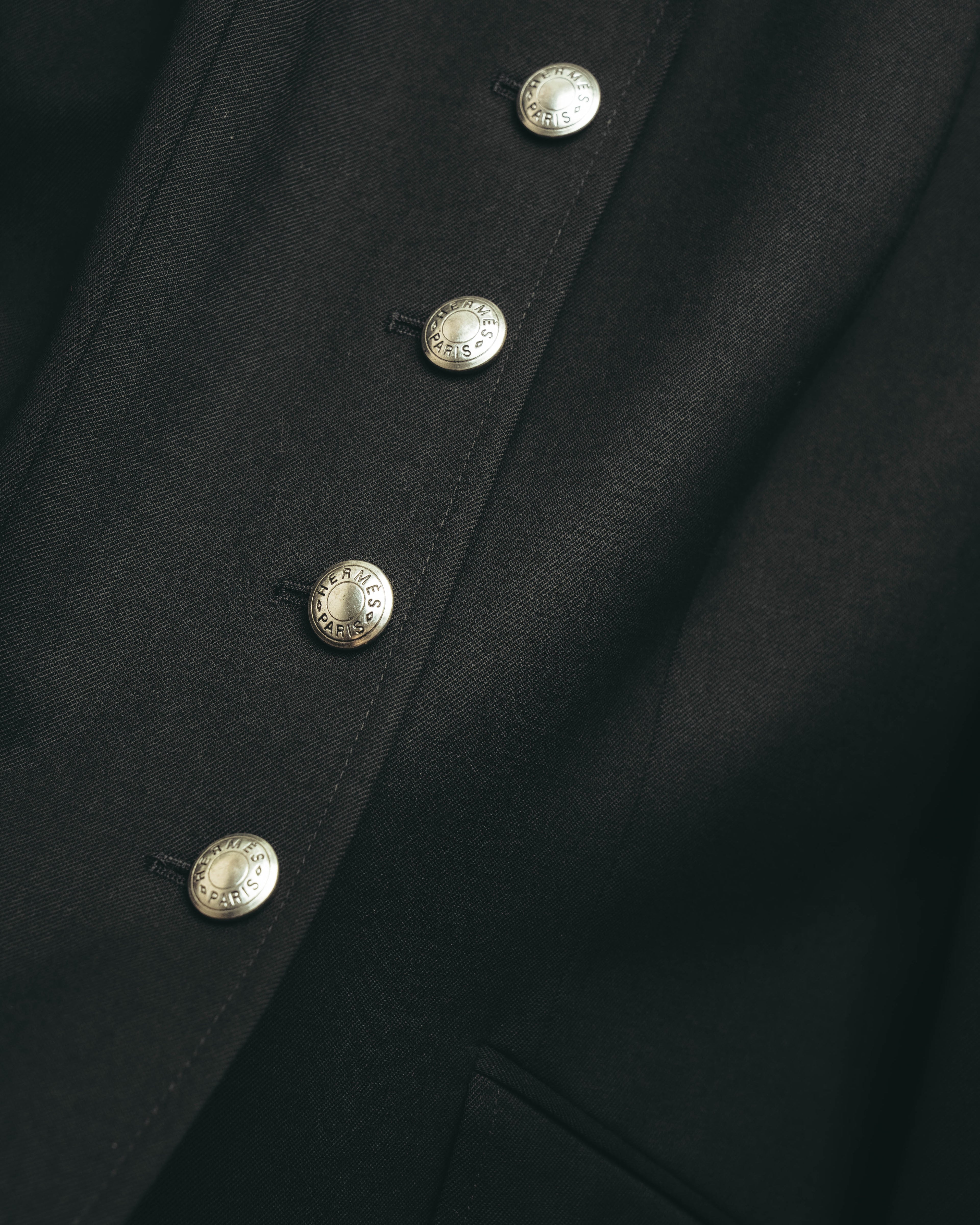 -SPECIAL- “HERMES” 00’s Technical wool equestrian jacket with red lining