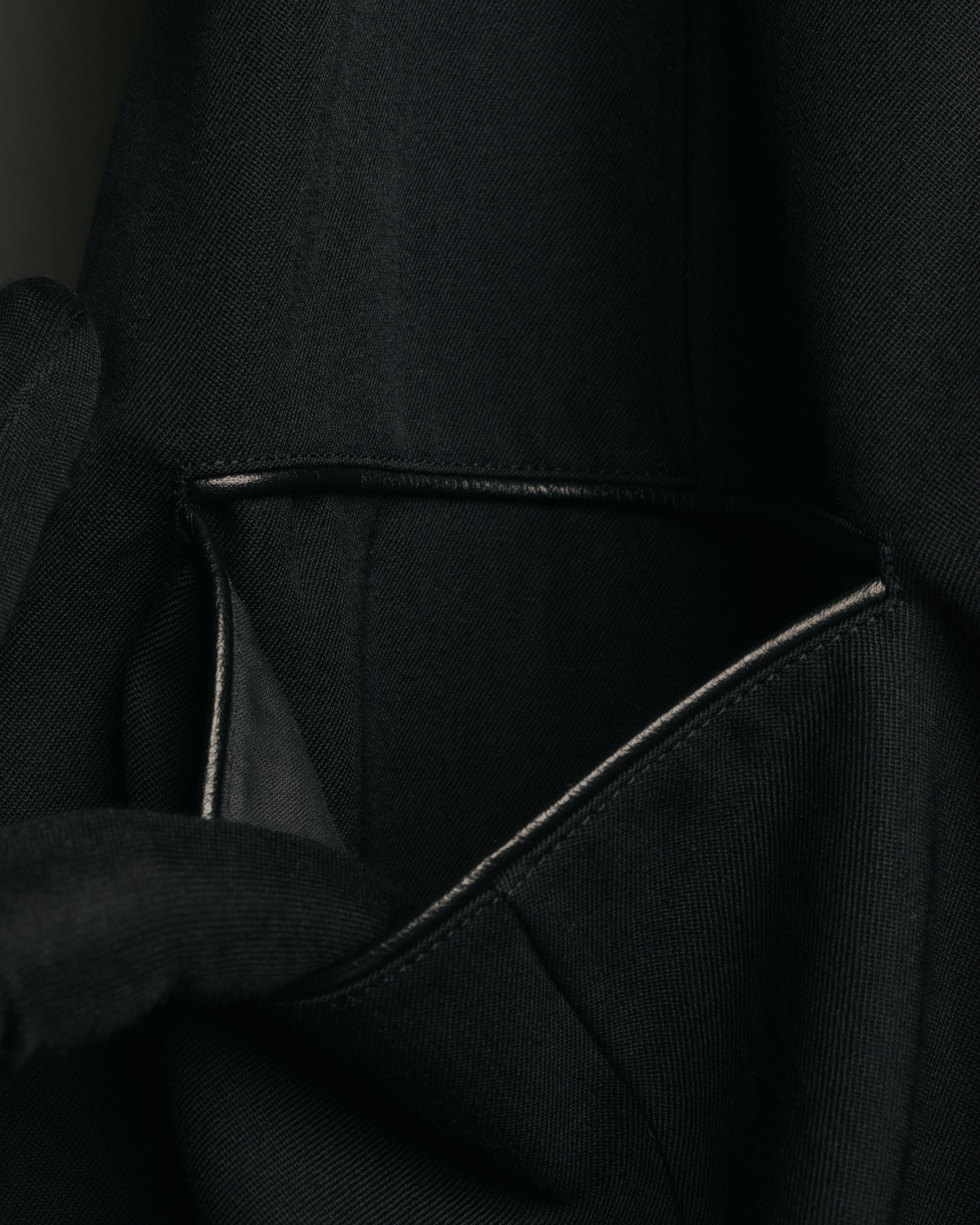 -SPECIAL- “Y’s” 90’s long tailored leather-trimmed vest