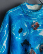 "PRADA" Abstract all over print mohair blend knit
