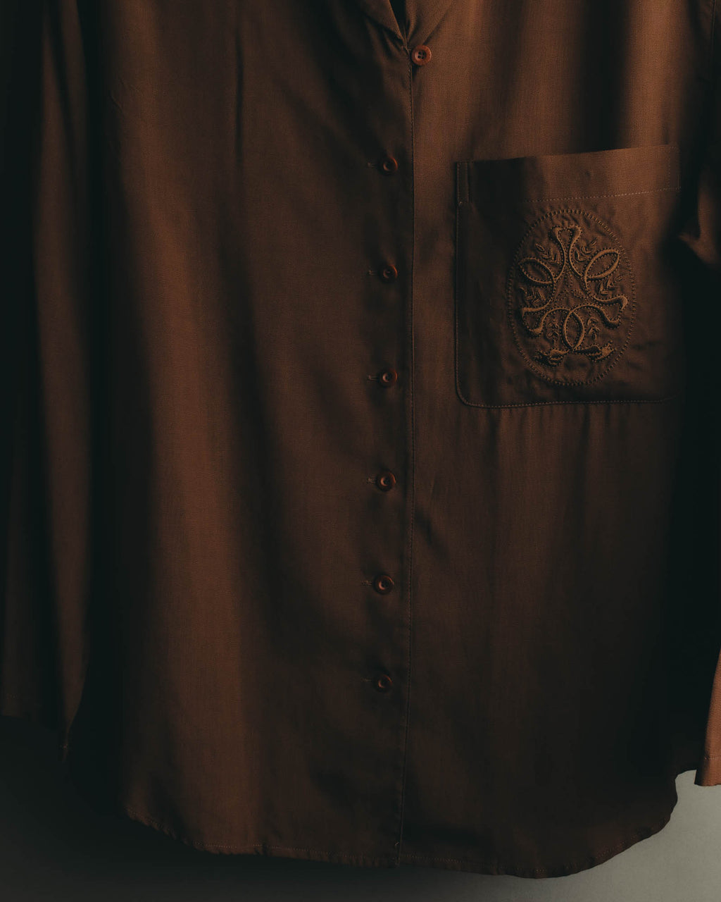 "Christian Dior" 80's  Lustrous silk blend long sleeve shirt
