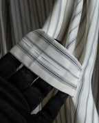 "MAISON MARGIELA" 16SS bowtie design striped long shirt