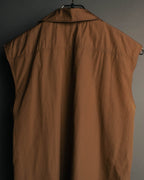 “JIL SANDER” 00’s-10’s Cotton pleated sleeveless blouse