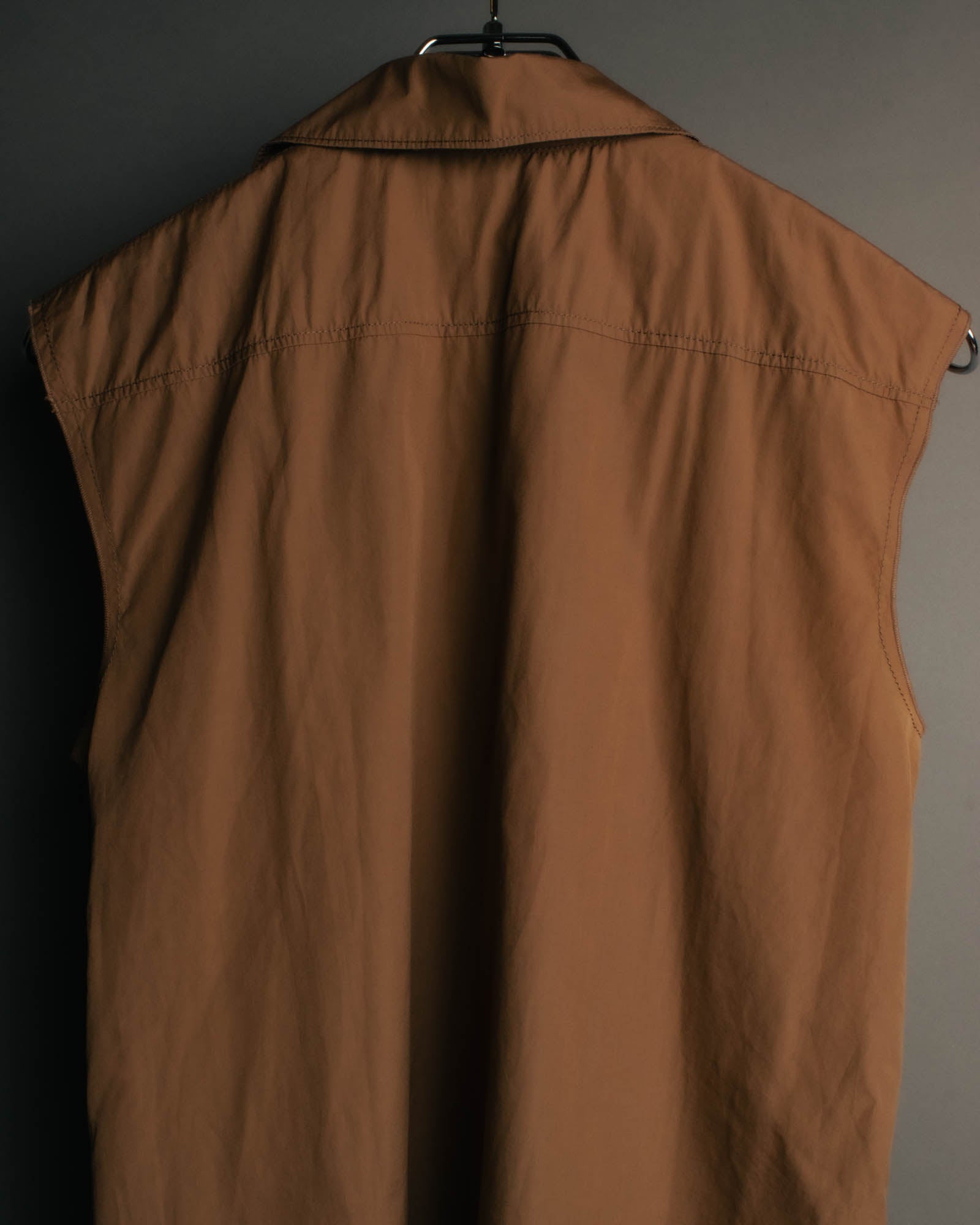 “JIL SANDER” 00’s-10’s Cotton pleated sleeveless blouse