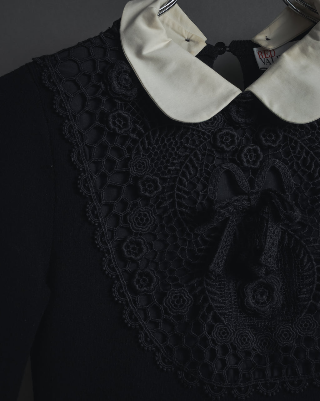 "RED VALENTINO" Lace bib knit tunic dress