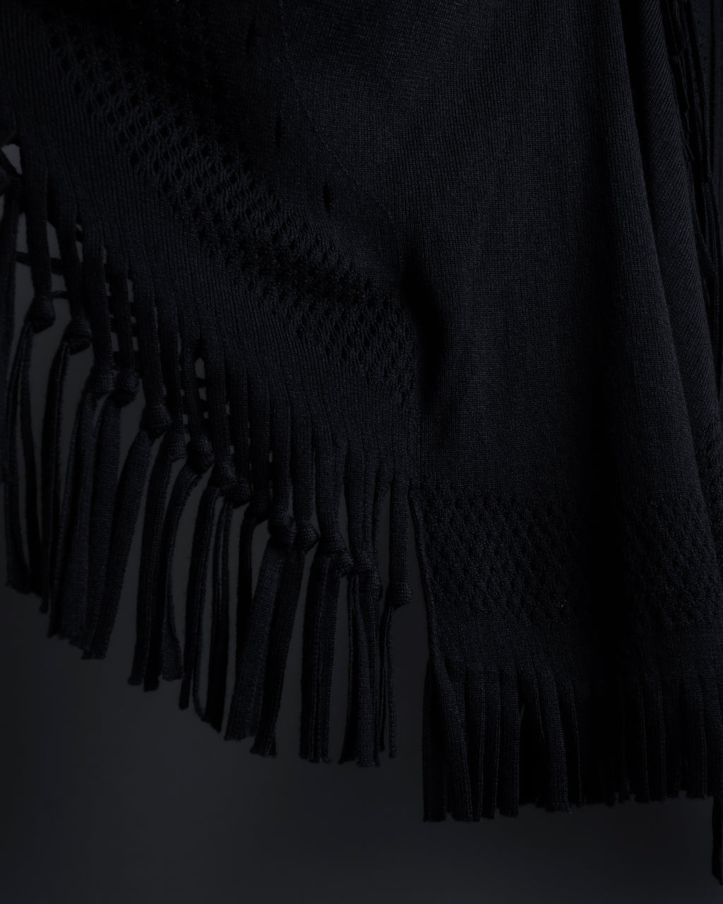 "ISSEY MIYAKE" 01AWRough knit fringe design cardigan