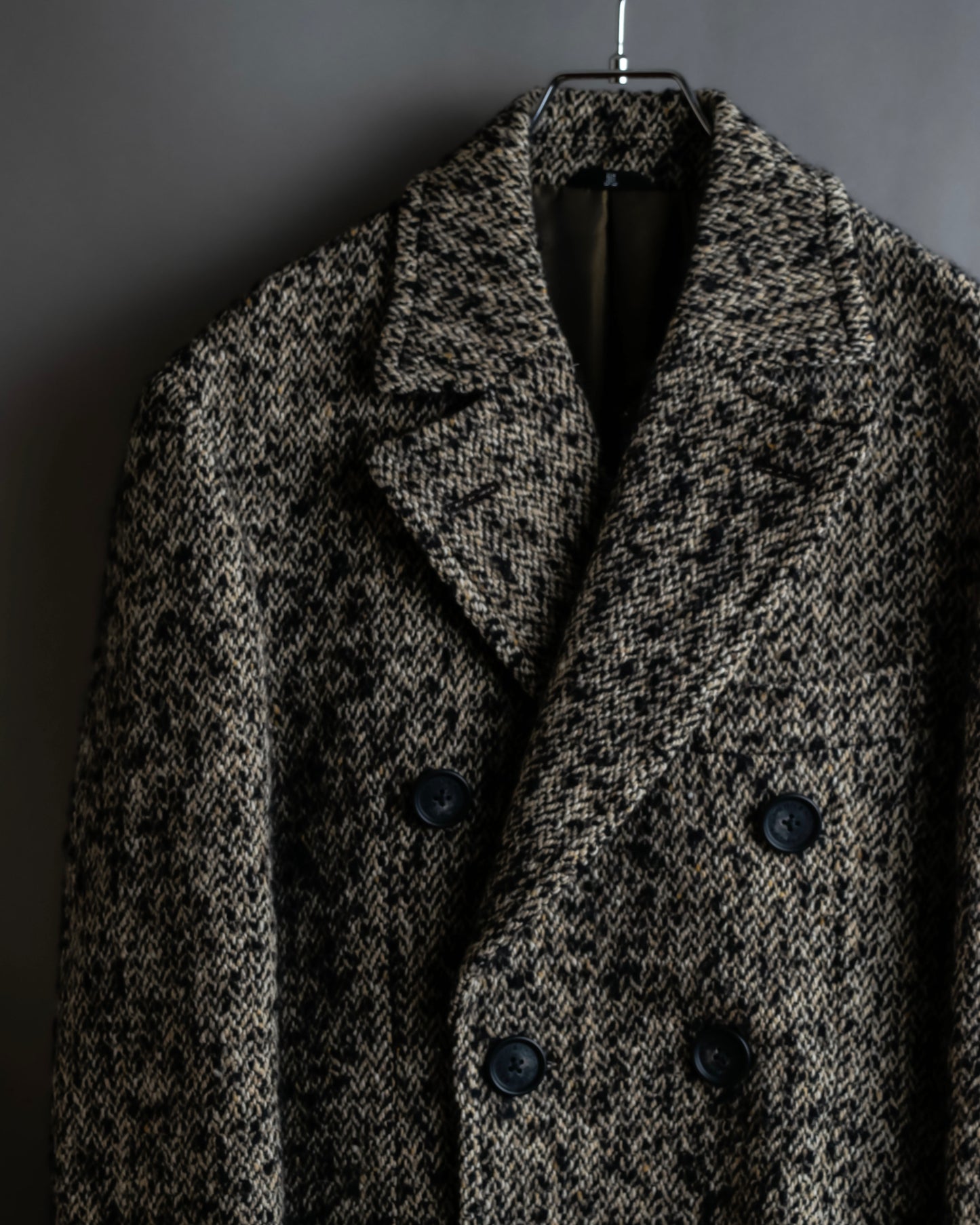 "LANVIN" Double breasted tweed chester coat