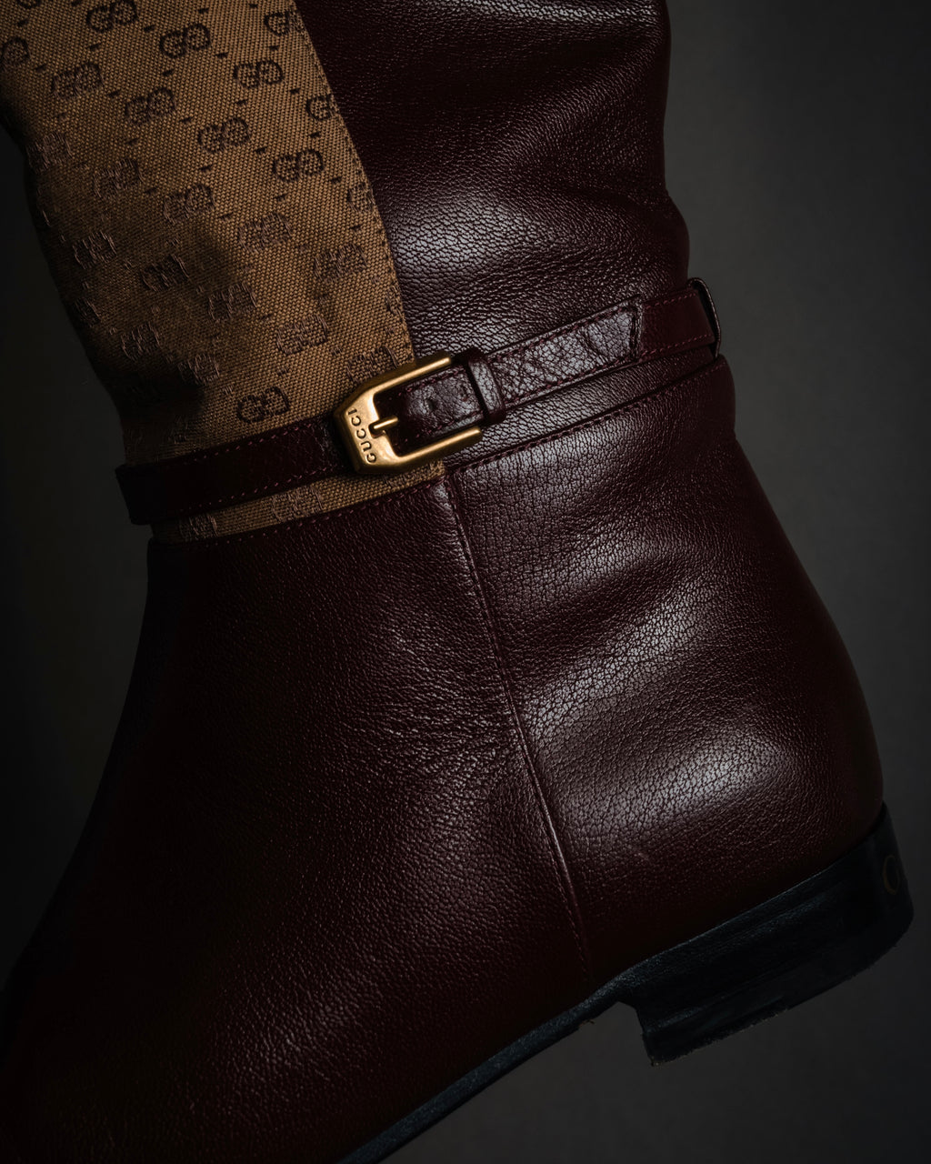 "GUCCI" 20’s archive canvas panel jockey boots