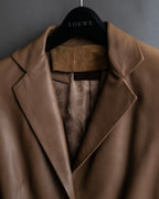 "LOEWE" Camel brown leather tailored jacket