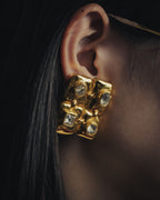 -SPECIAL- “Christian Lacroix” 80’s-90’s Baroque crystal grid earrings