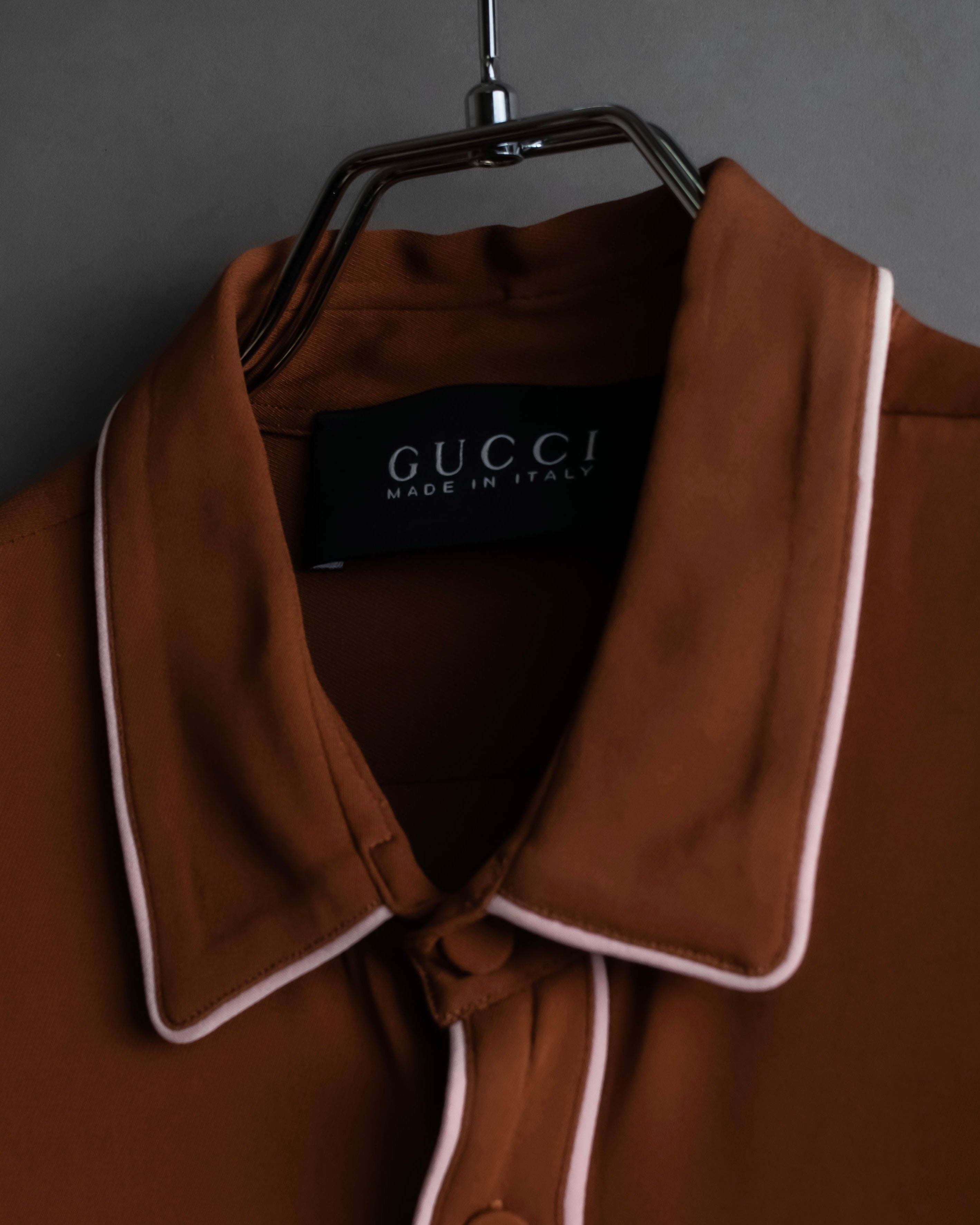 "GUCCI" Piping design soft drape shirt
