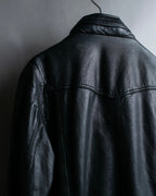 "DIESEL" Oversized stand collar lamb leather jacket