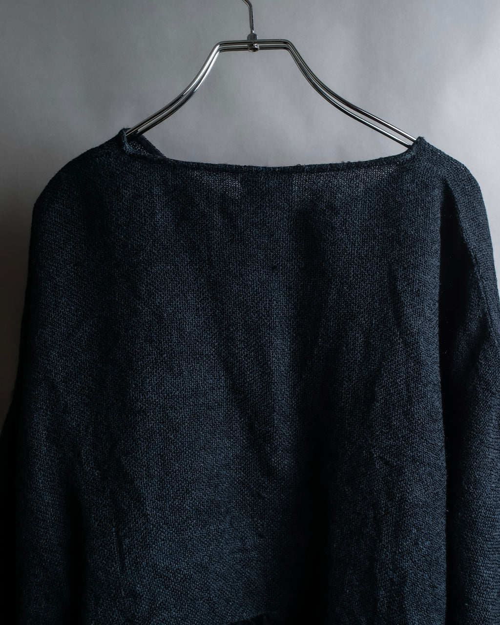 Vintage velour-trimmed box silhouette knit