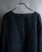 Vintage velour-trimmed box silhouette knit