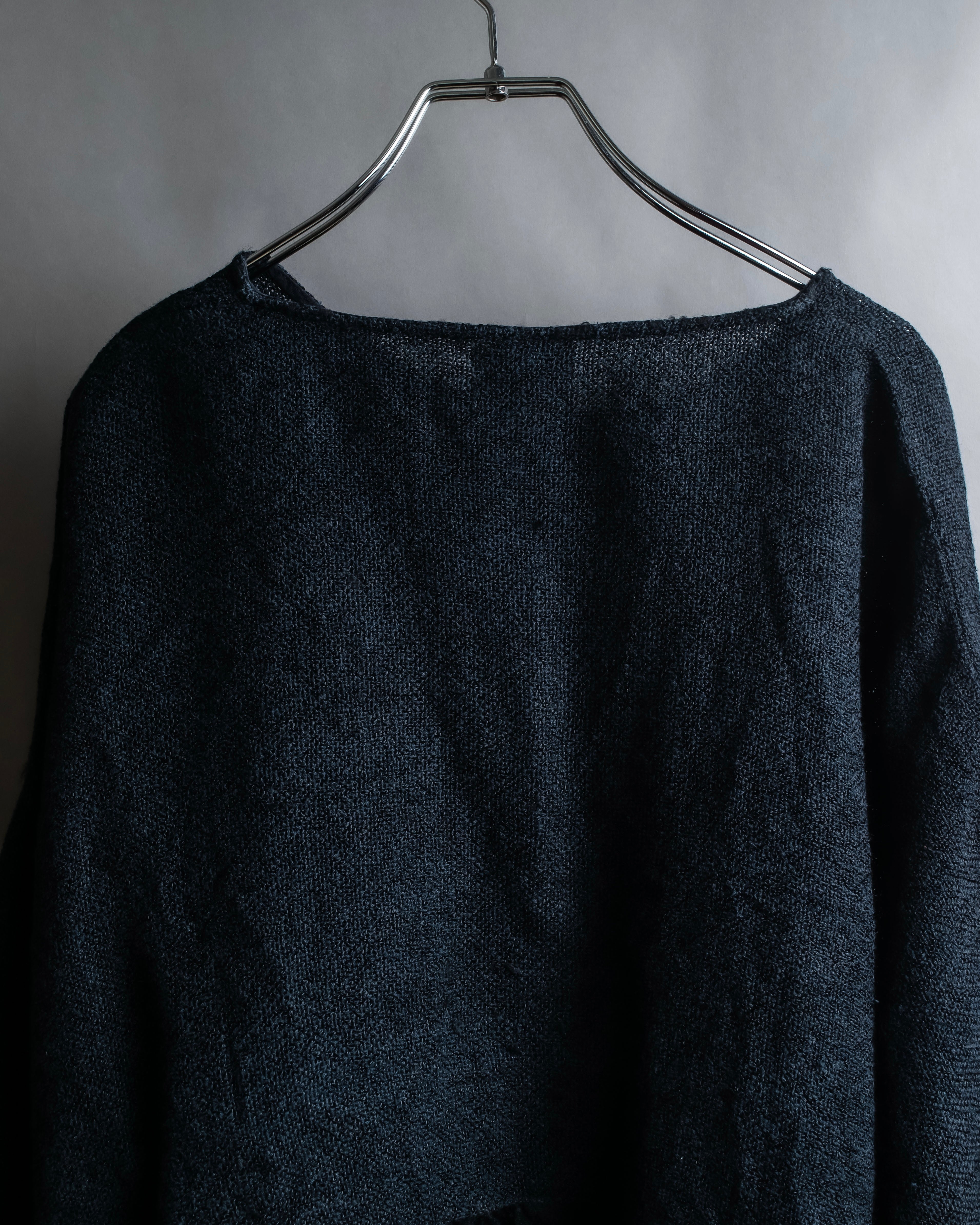 Vintage velour-trimmed box silhouette knit