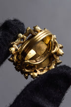 "Vintage glass stone top golden ring"