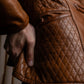 "EMPORIO ARMANI"  Quilted design brown color leather jacket