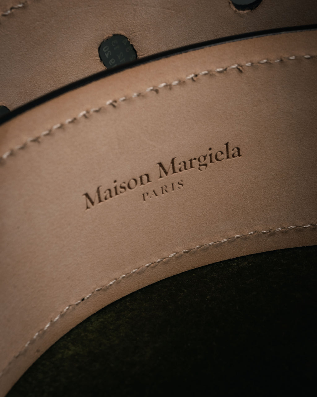 “Maison Margiela” 2016-2022 Clear calendar buckle grained leather belt