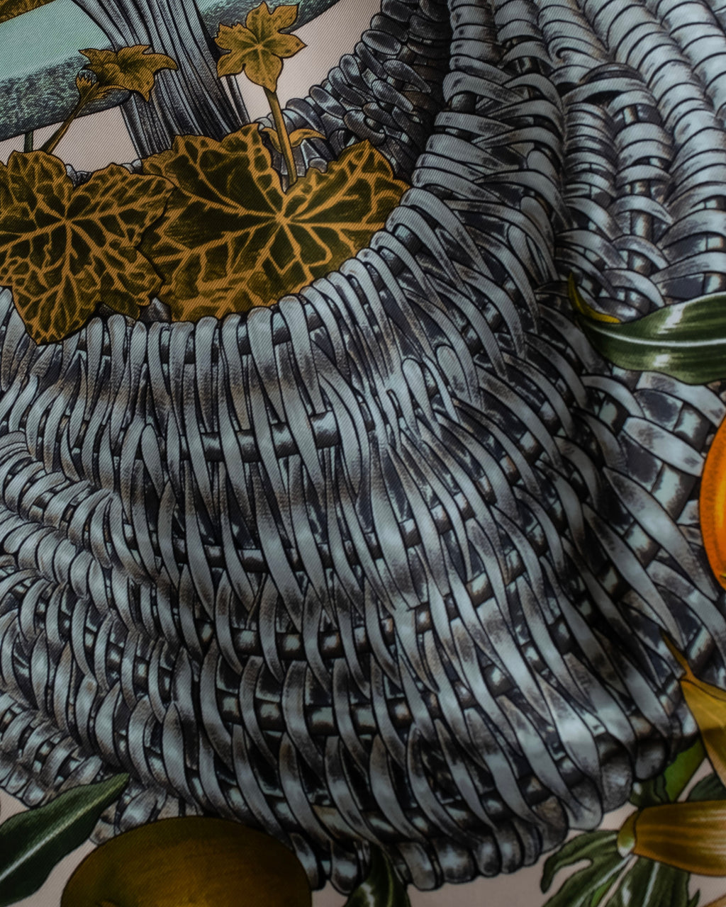 "HERMES" Passion flower print Carre 90 silk scarf