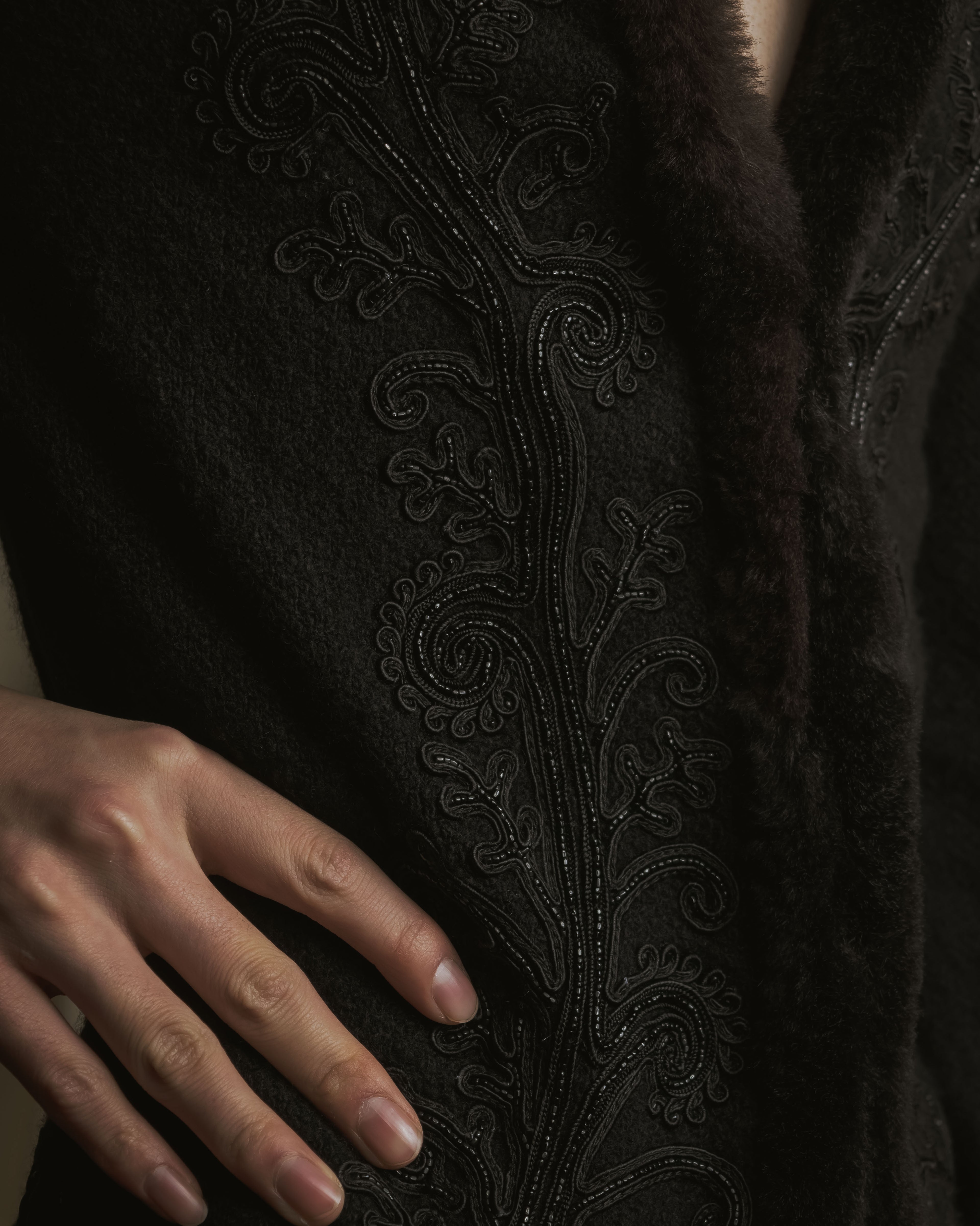 Chaqueta de piel con bordado de cuentas de los años 00 de Ralph Lauren