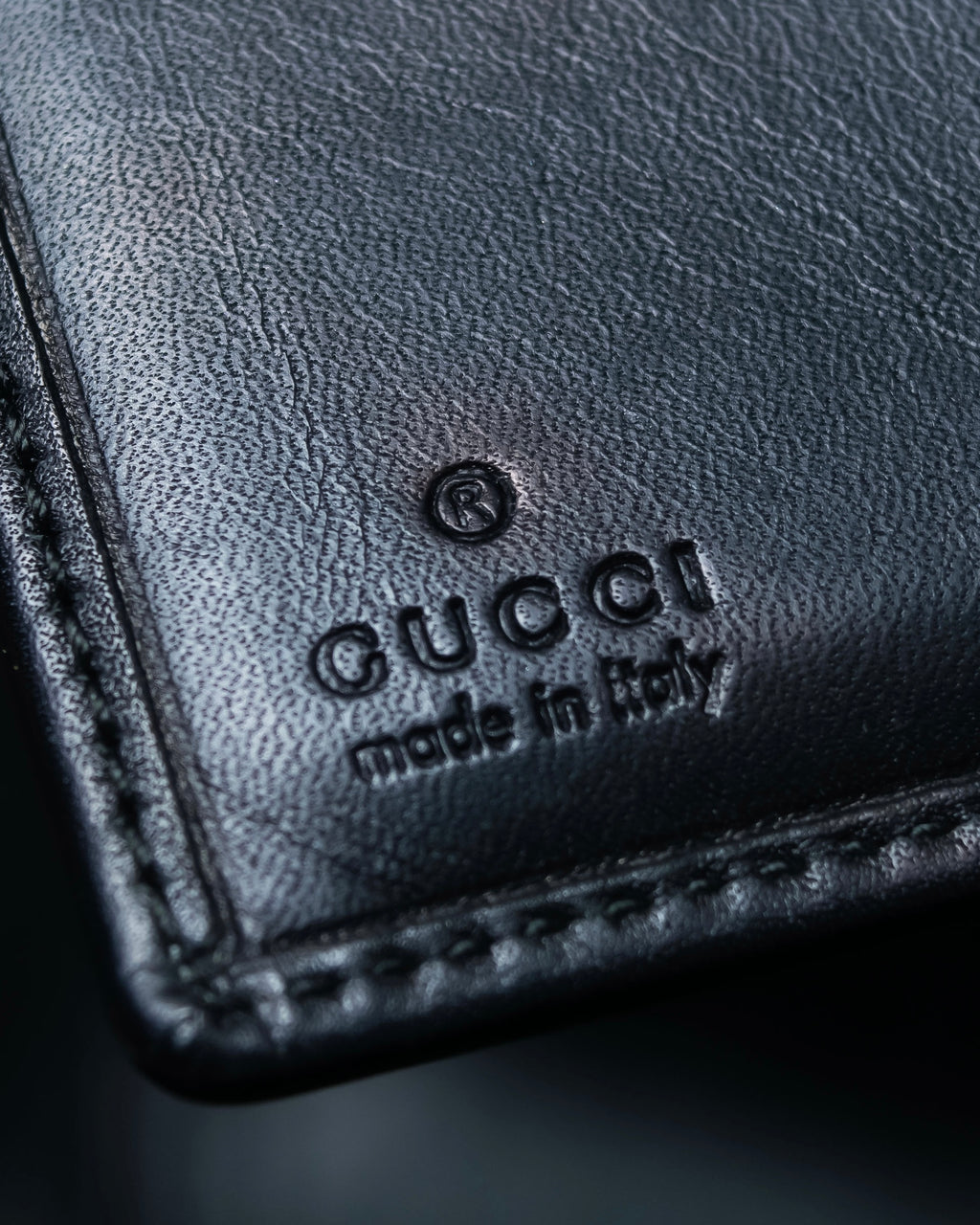 "GUCCI" GG pattern leather compact wallet