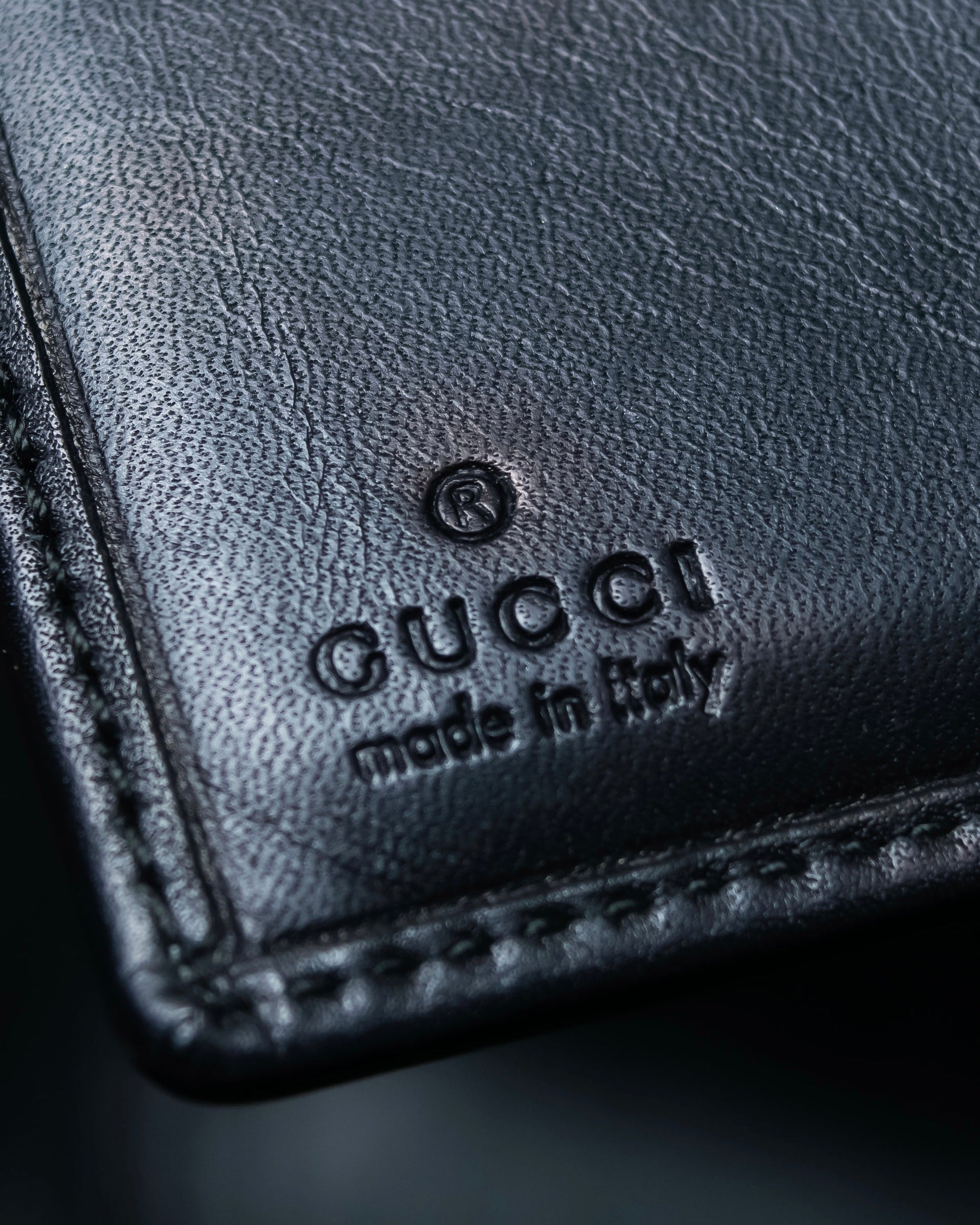 "GUCCI" GG pattern leather compact wallet