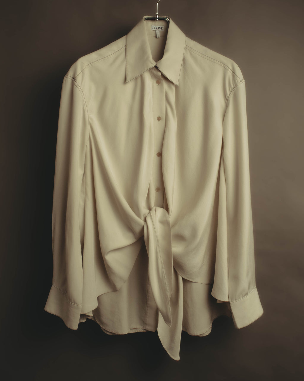 –SPECIAL– “LOEWE” 10’s-20’s Asymmetrically draped silk shirt