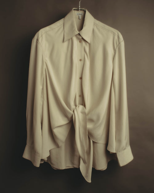 –SPECIAL– “LOEWE” 10’s-20’s Asymmetrically draped silk shirt