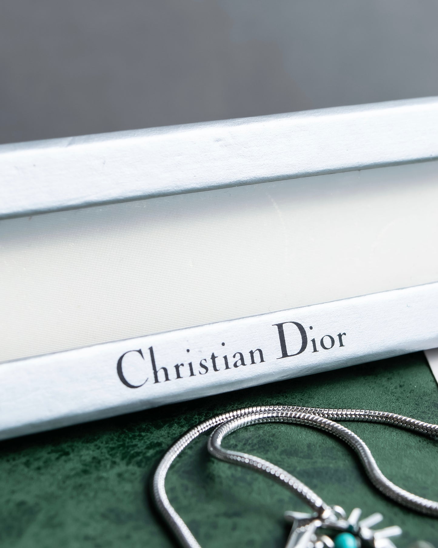 "Christian Dior" Cat & D motif silver key chain