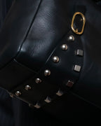 "CELINE" Various studs horizontal leather 2way bag