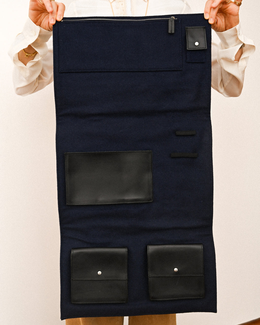 Christian Dior/ Felt Travel Organizer Clutch Bag Navy
