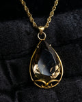 "VALENTINO" Smoky quartz teardrop design necklace