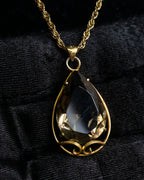 "VALENTINO" Smoky quartz teardrop design necklace