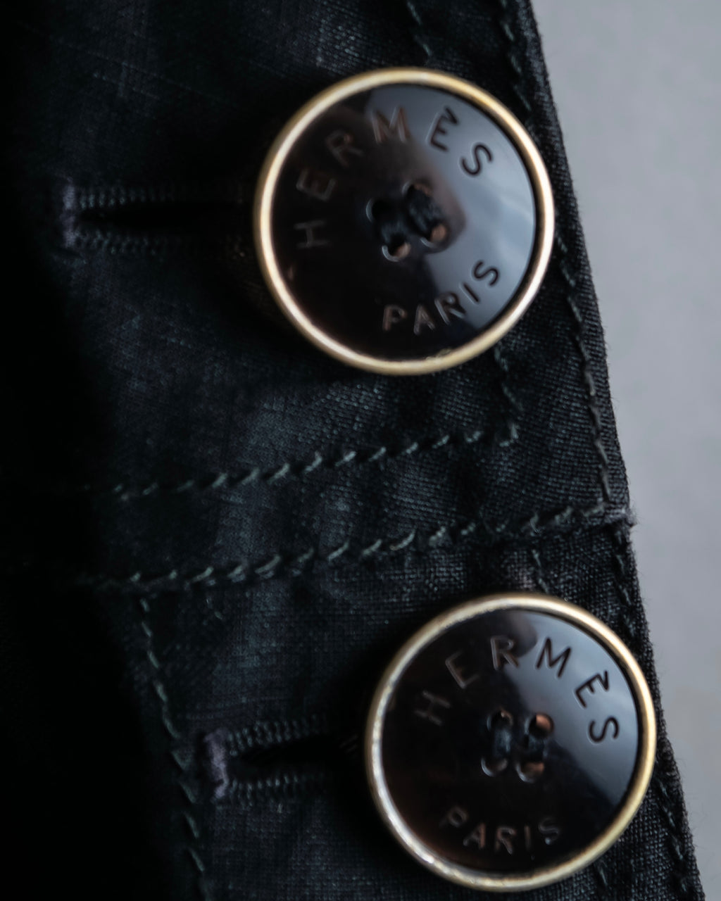 "HERMES" Belted button design linen skirt