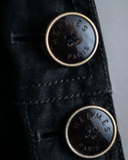 "HERMES" Belted button design linen skirt