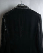 "FERAUD" Vintage velour glossy black tailored jacket