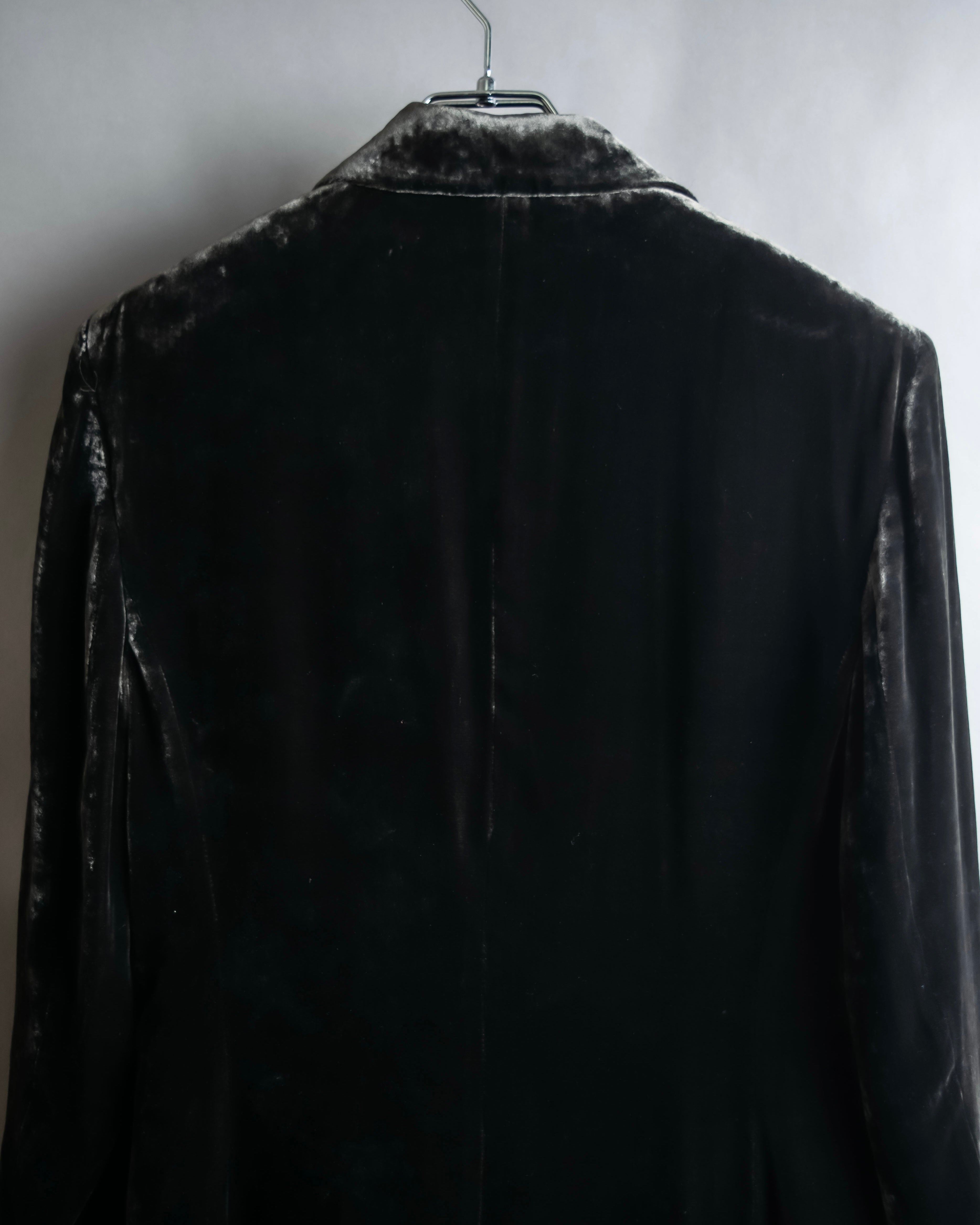 "FERAUD" Vintage velour glossy black tailored jacket