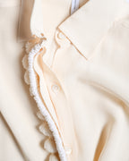 LOEWE by Jonathan Anderson/ Front Rope Trim Designed Dress Shirt Ivory