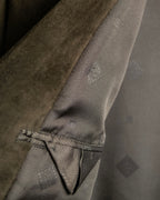 "Christian Dior" Nubuck leather oversized tailored jacket