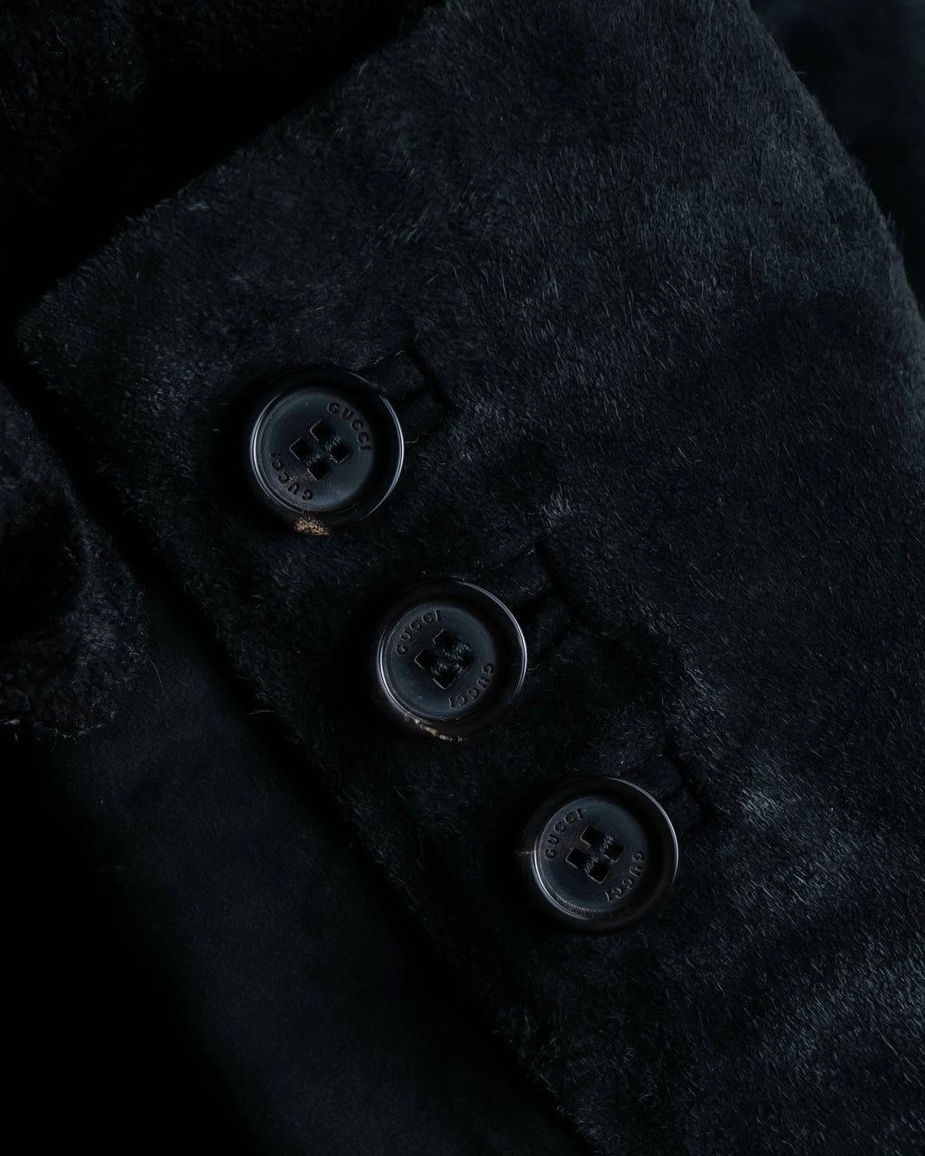 "GUCCI" Stitch design suede tailored jacket