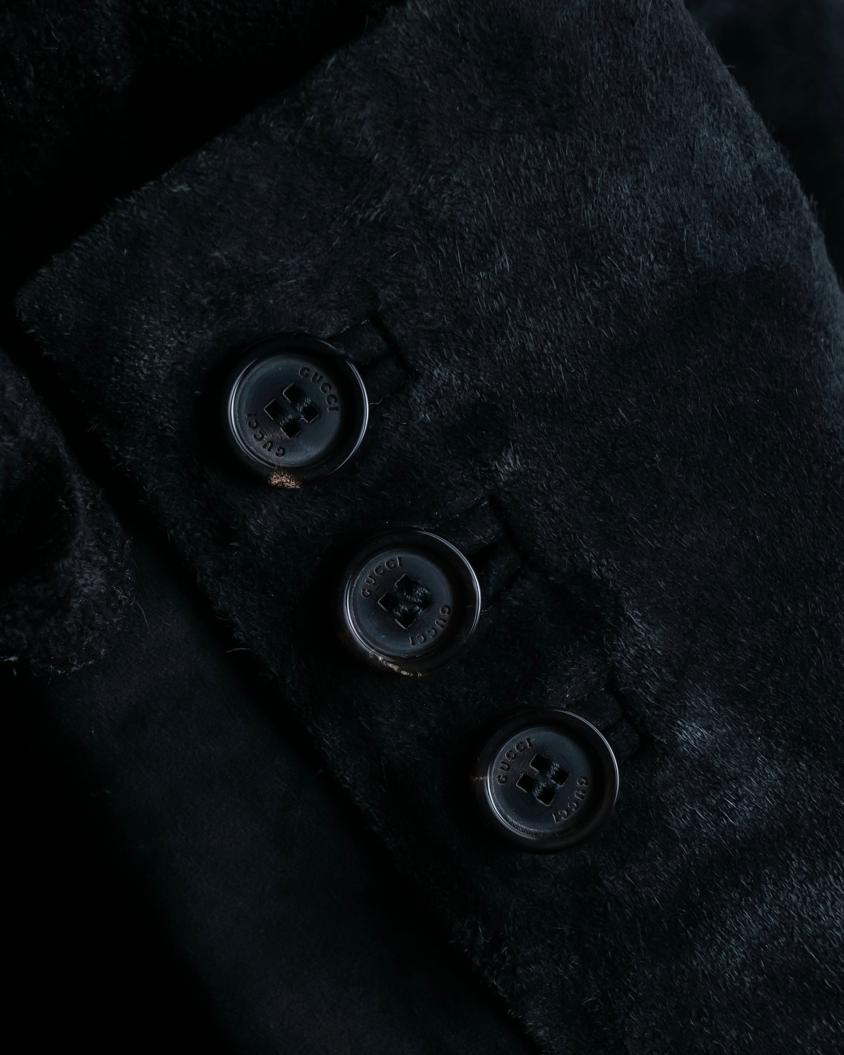 "GUCCI" Stitch design suede tailored jacket