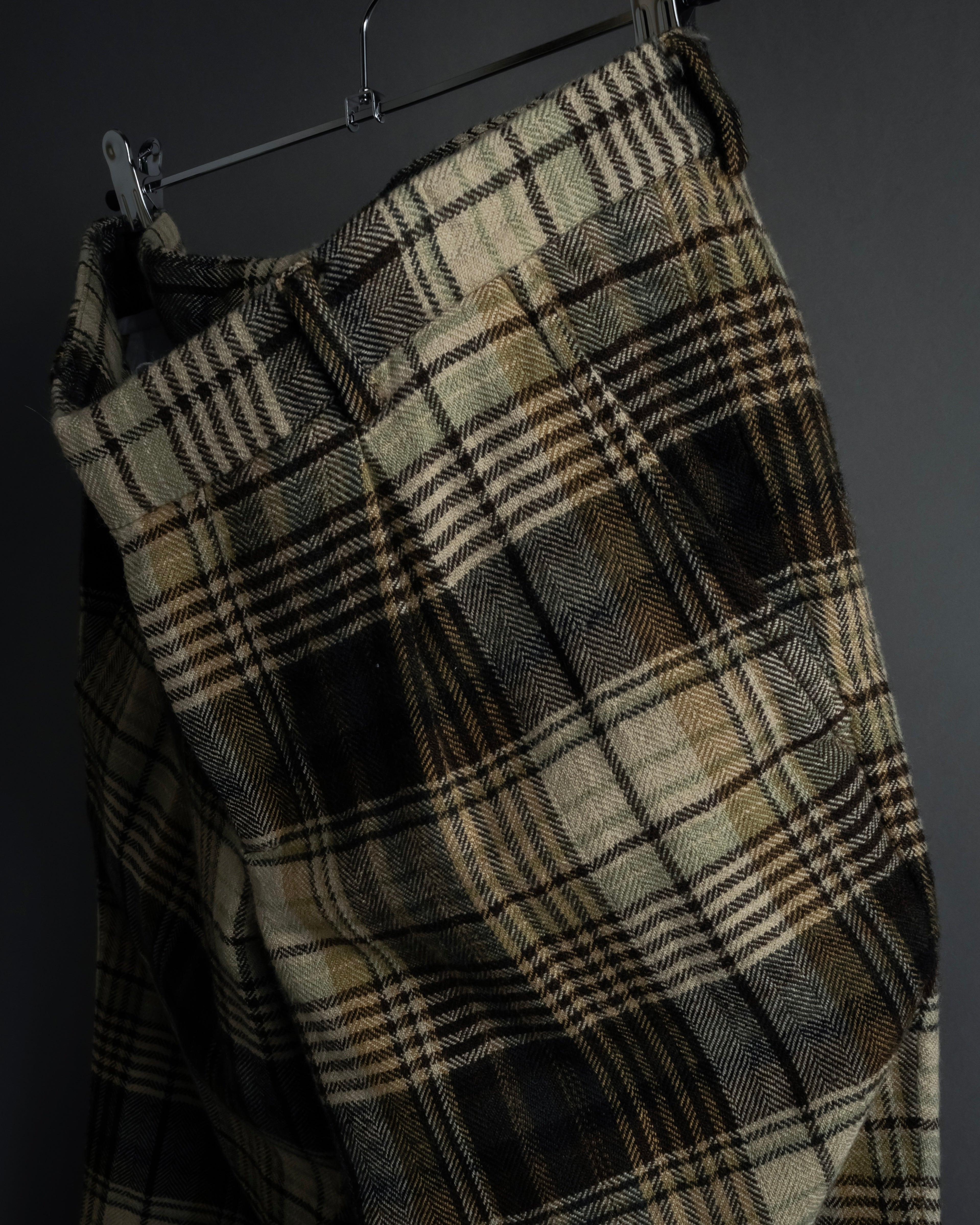 "GUCCI" Brushed check pattern tapered pants