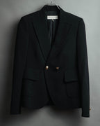 "EMILIO PUCCI" 00's-10's Gold buttoned tailored wool blazer