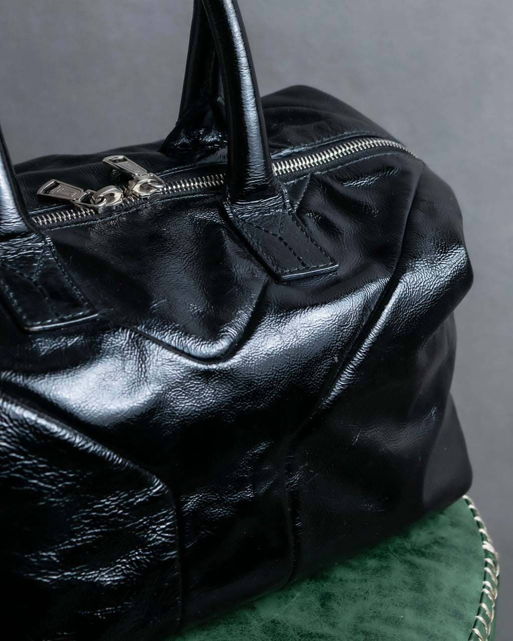 "YVES SAINT LAURENT" Glossy leather easy boston bag