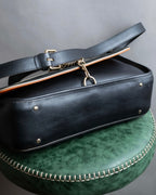 "Chloe" Leather &amp; canvas combination design chain crossbody bag