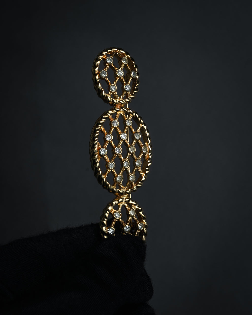 “Christian Dior” 70’s-80’s Lattice rhinestone brooch