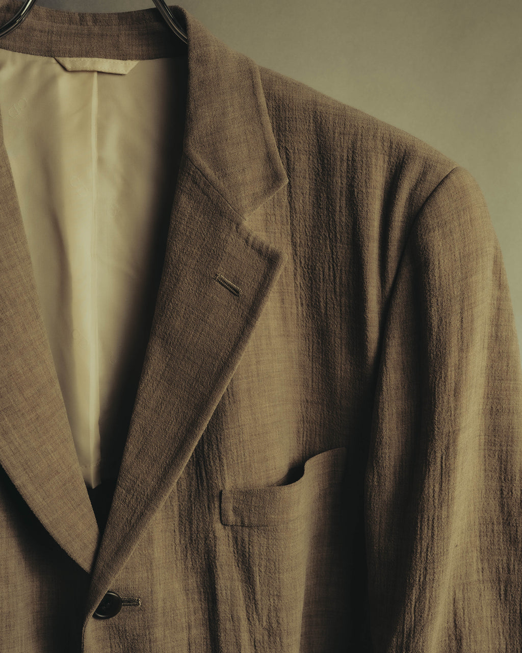 “Christian Dior” 90’s-00’s Fine-check wool three-button tailored jacket